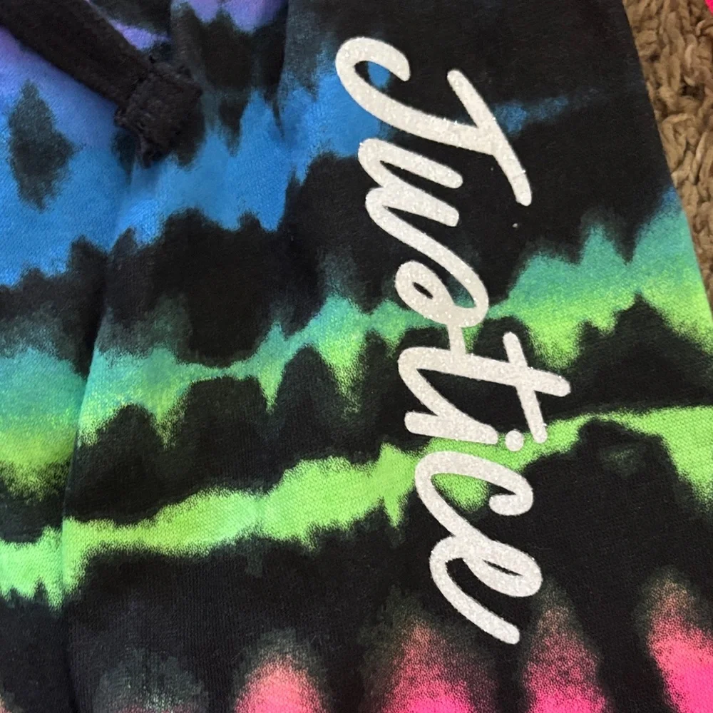 Justice Black Multicolor Tie-Dye Joggers